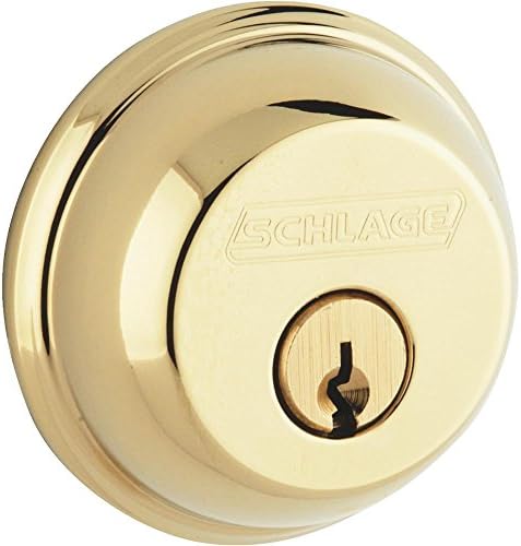 Schlide Bright Brass Zinc Single Cylinder Deadbolt