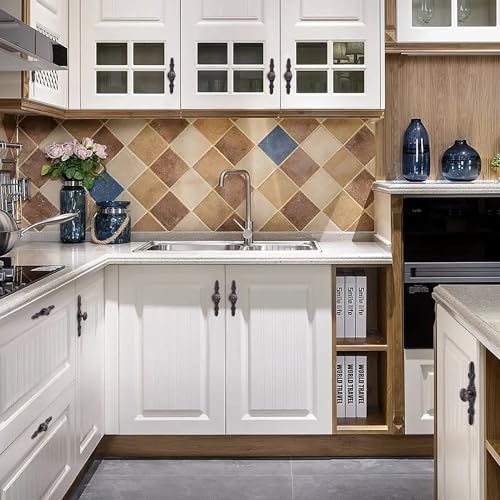 Modern Knobs Set - Oil Rubbed Bronze Drawer Pulls with Backplate 10-Piece Set