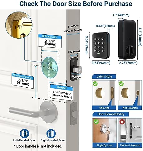 Veise Keyless Entry Door Lock Deadbolt