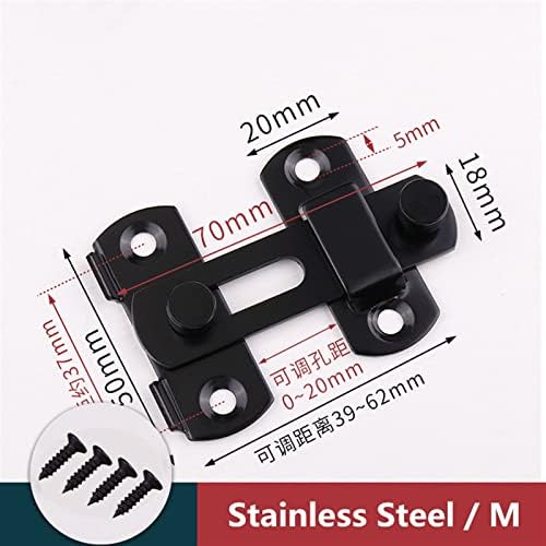 Stainless Steel 90-Degree Door Lock - Push-Pull Mechanism