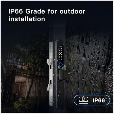 KIEEQGAK WiFi Smart Narrow Side Door Lock with Fingerprint Password Security