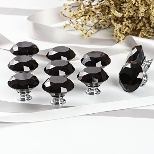 CZC HOME Diamond Crystal Glass Pull Knobs for Cabinets