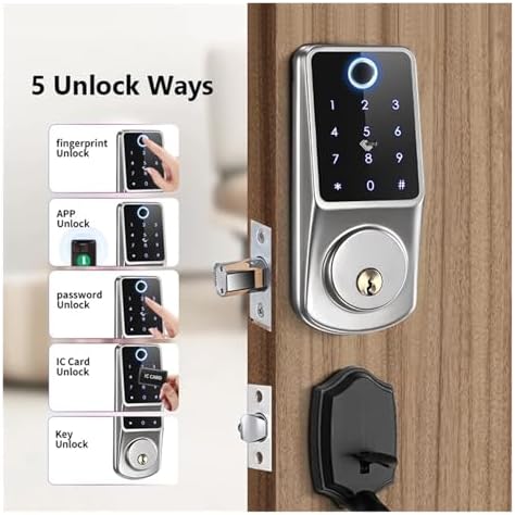Tuya WiFi Smart Deadbolt with Fingerprint and Digital Keypad