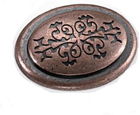 Laurey 53107 1 38-Inch Oval Cimarron Knob Antique Copper Durable Cabinet Hardware