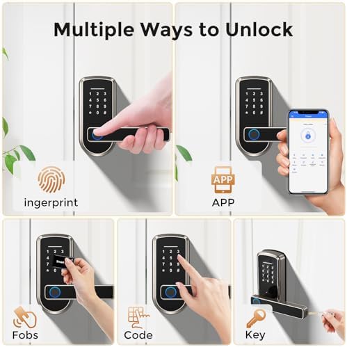 7 in 1 Keyless Door Lock with Fingerprint Keypad